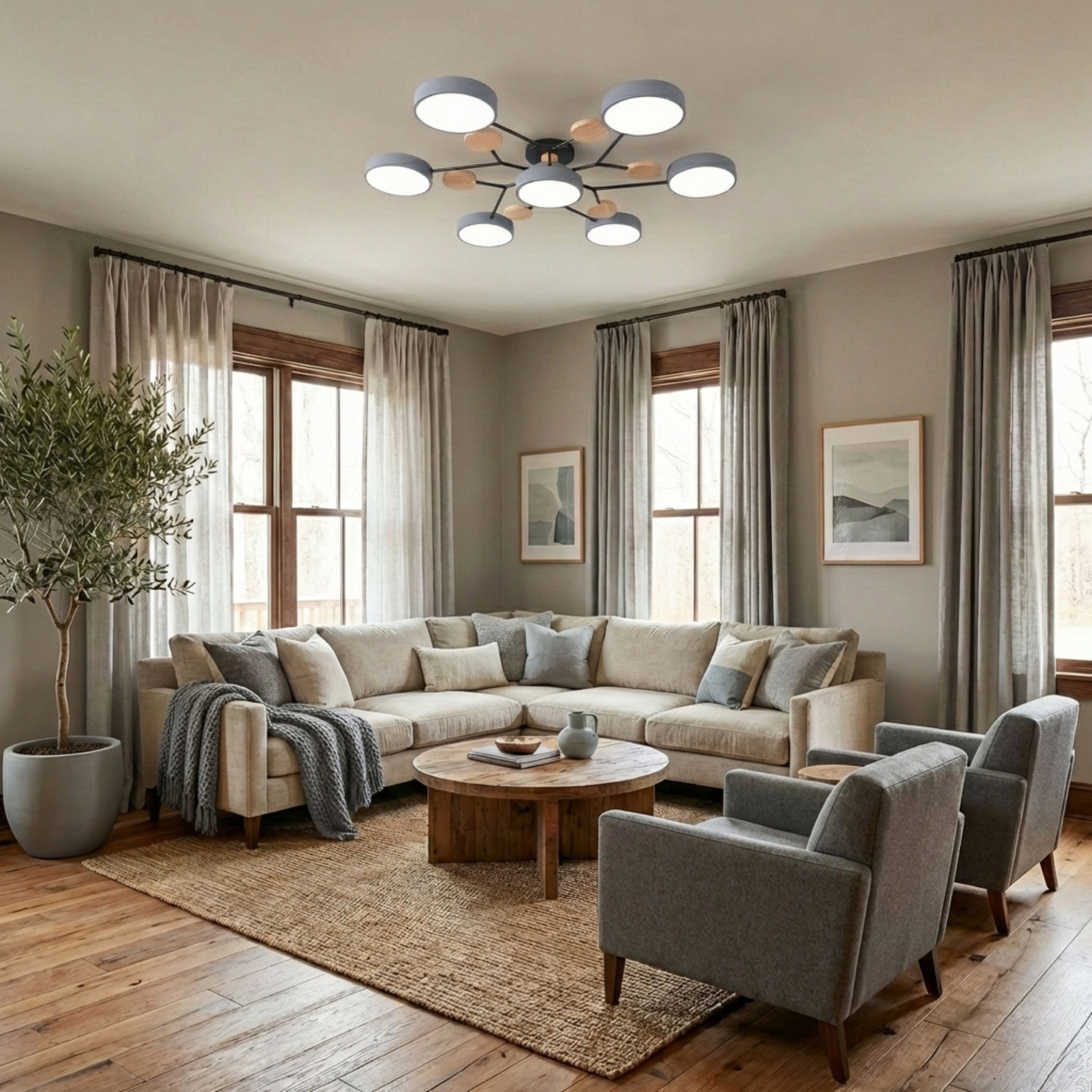 AryaLux Modern Elegant Black Iron LED Dining Room Chandelier