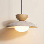 LumaTerra Pendant Light Natural Wood And Glass Kitchen Fixture