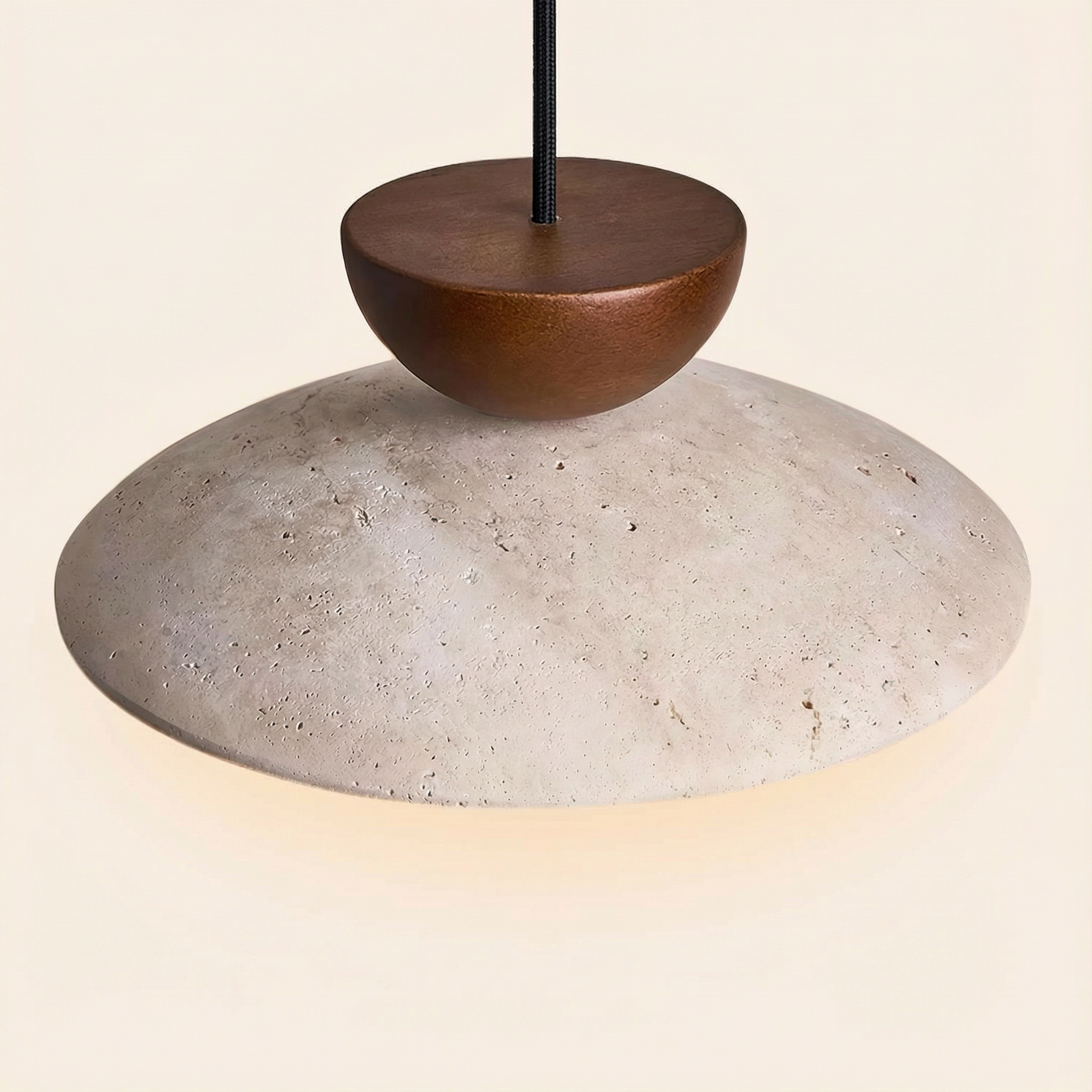 LumaTerra Pendant Light Natural Wood And Glass Kitchen Fixture