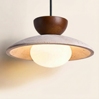 LumaTerra Pendant Light Natural Wood And Glass Kitchen Fixture