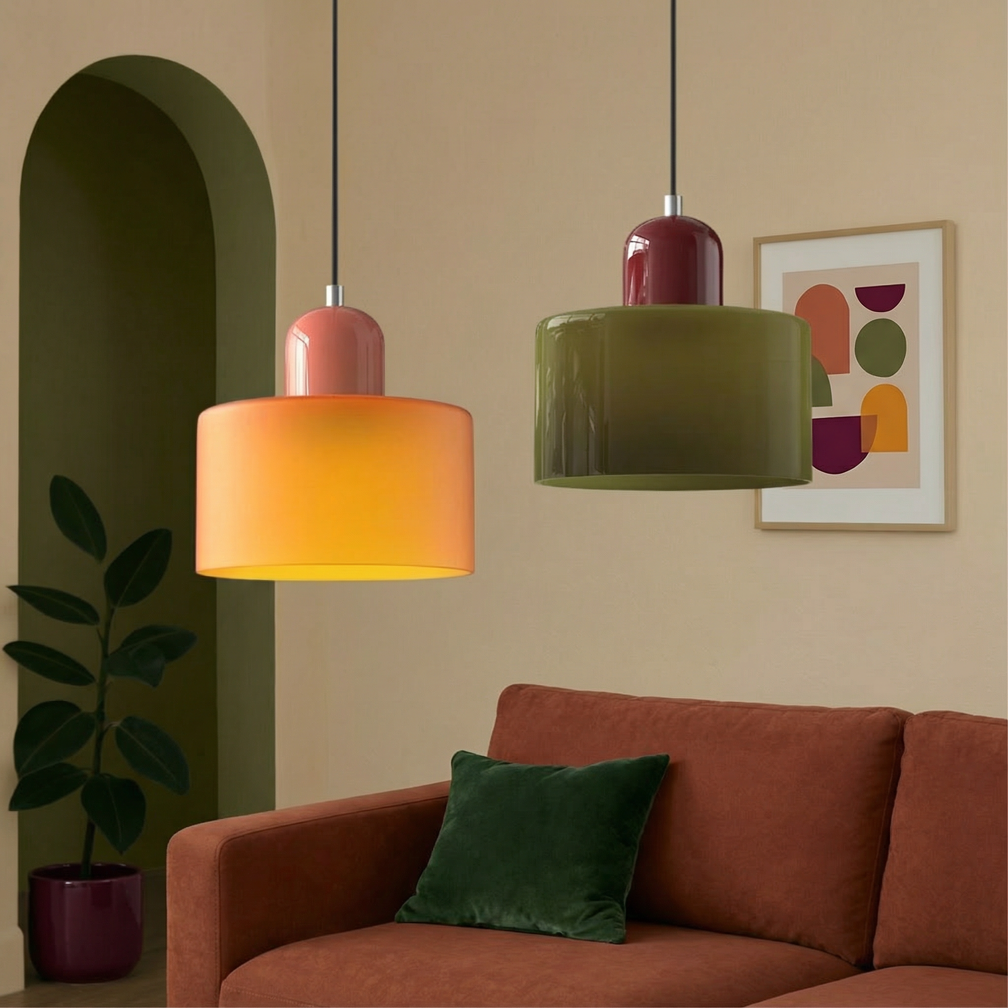 AstraGlow Modern Glass Pendant Lighting For Kitchen Island