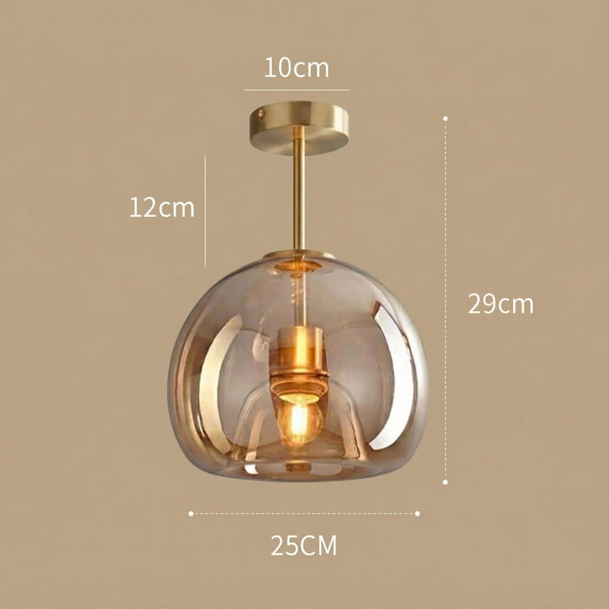 Aethera Elegant Copper Glass Retro Flush Mount Ceiling Light Fixture