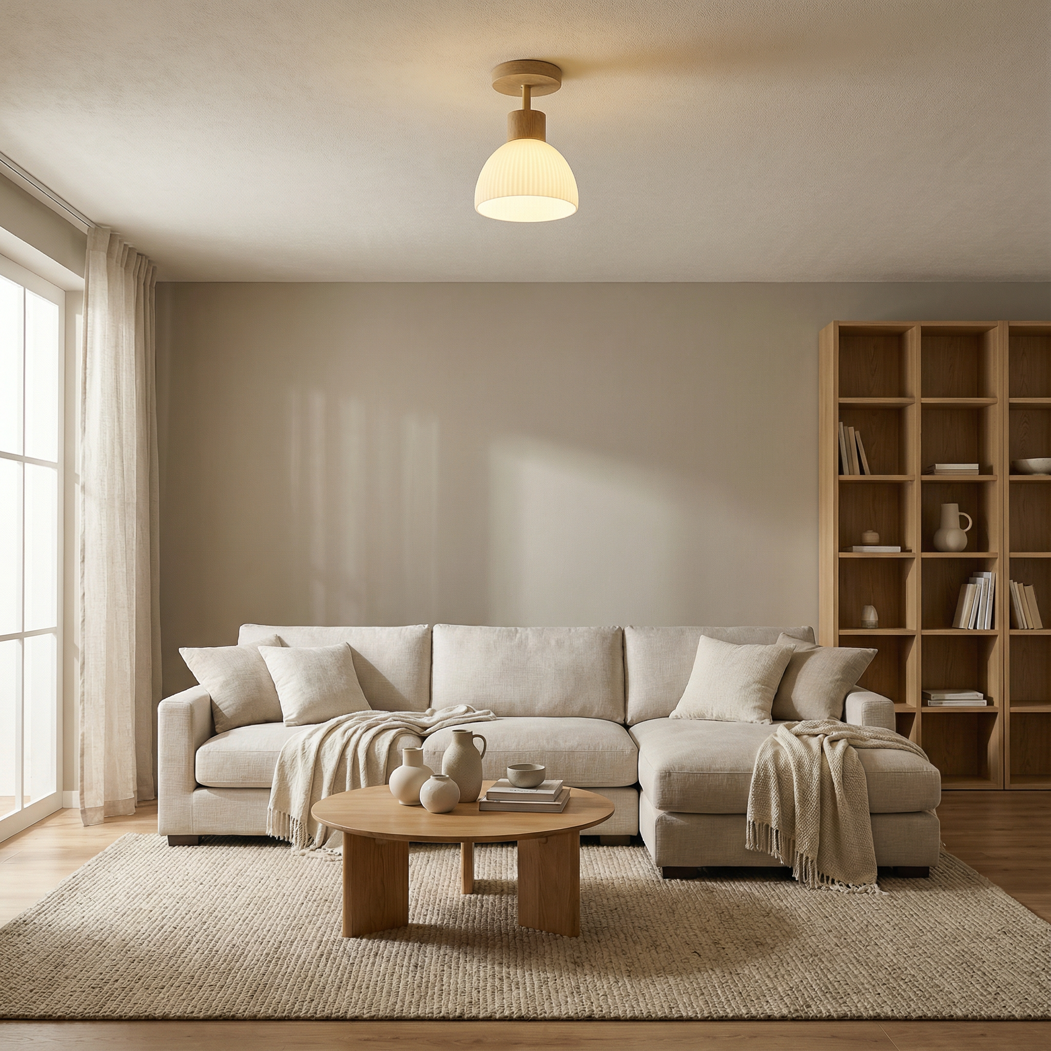 AuroraWood Elegant Modern Plafonieră Montată Pe Tavan