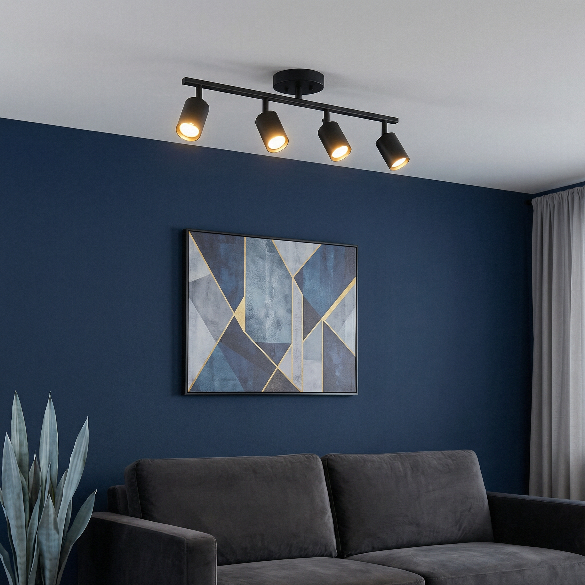 AeroLuma Sleek Modern LED Ceiling Light Fixture With Adjustable Heads