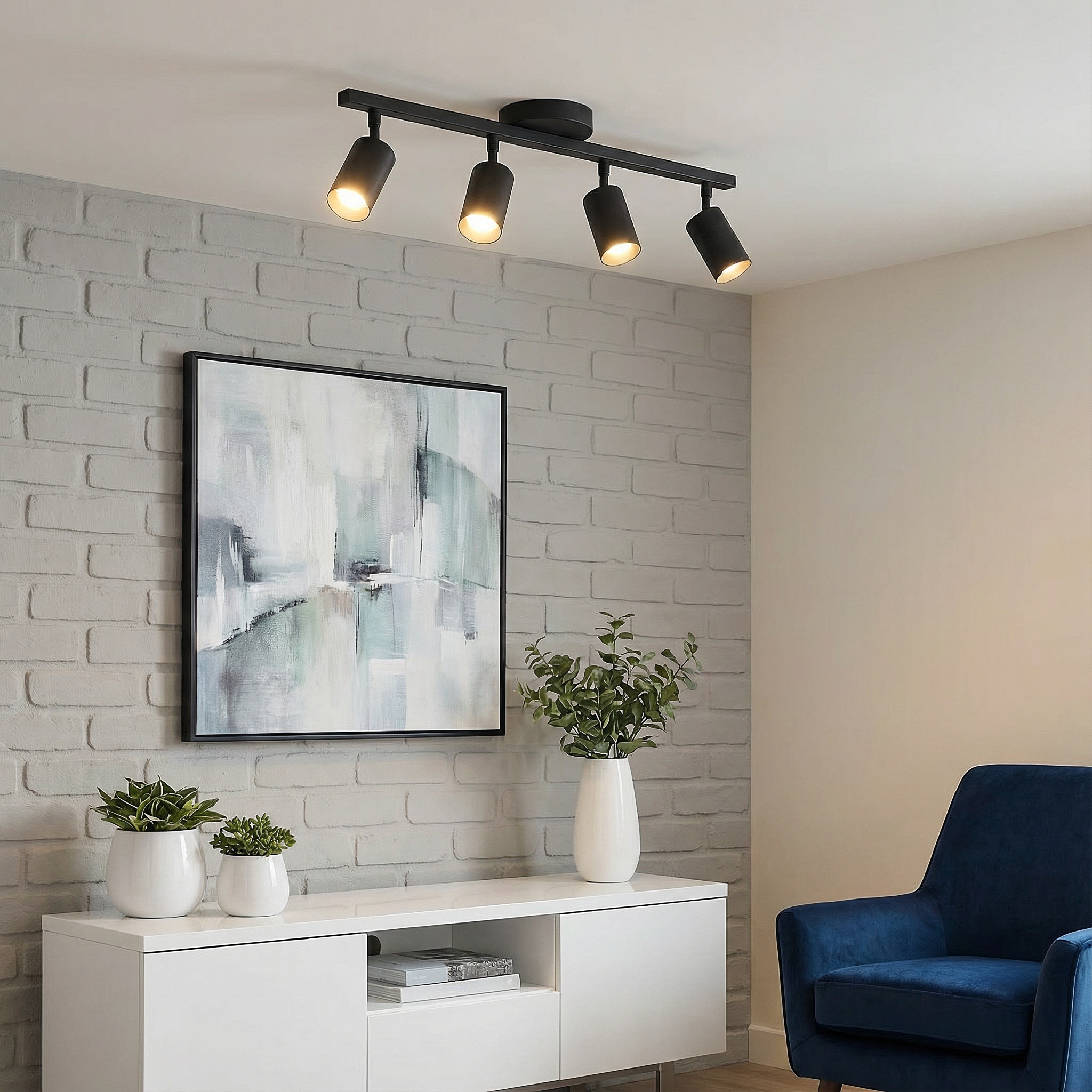 AeroLuma Sleek Modern LED Ceiling Light Fixture With Adjustable Heads