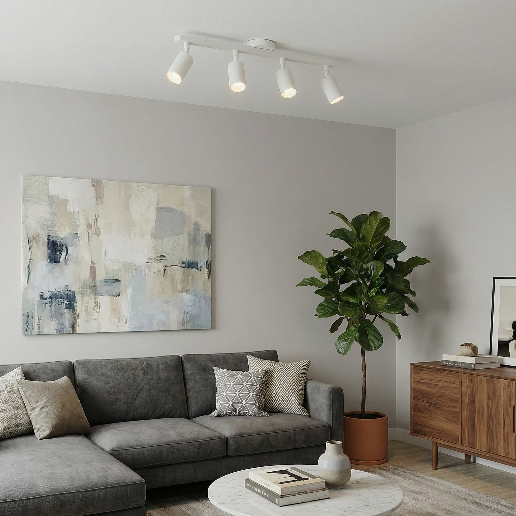 AeroLuma Sleek Modern LED Ceiling Light Fixture With Adjustable Heads