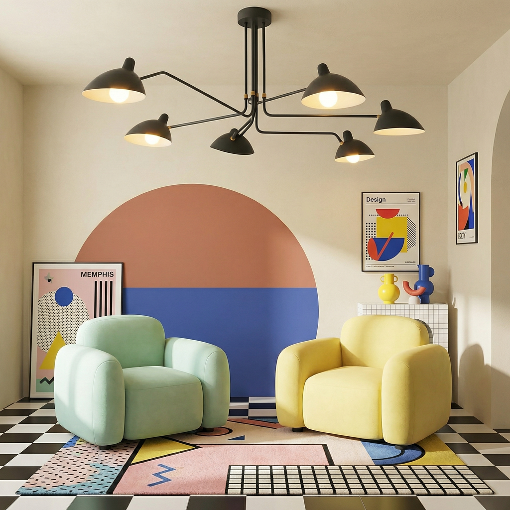 NovaLume Elegant Modern Mid-Century Ceiling Light Fixture