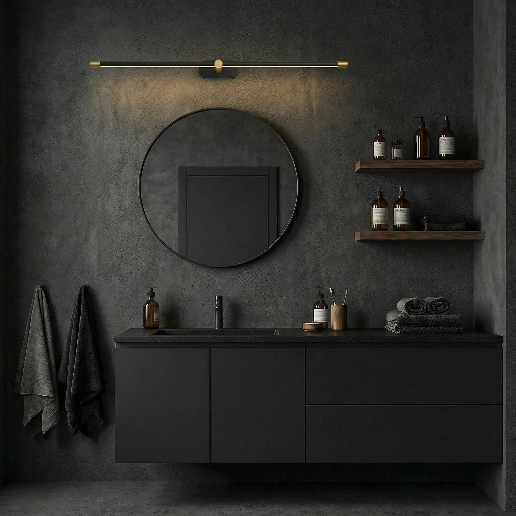 Astra Sleek Modern Iron Bathroom Wall Light For Bright Illumination