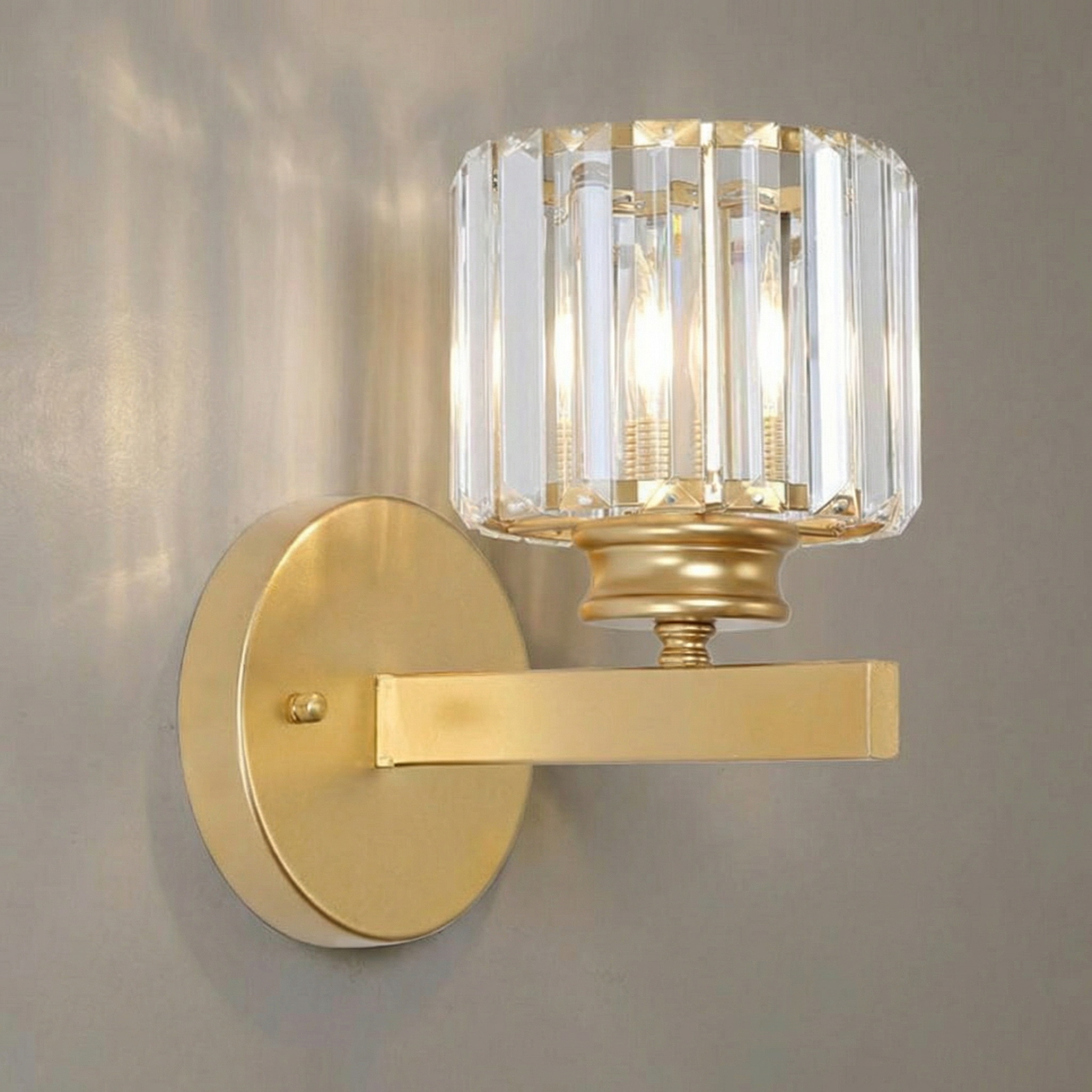 AuraLuxe Crystal Round and Square Wall Light Fixtures