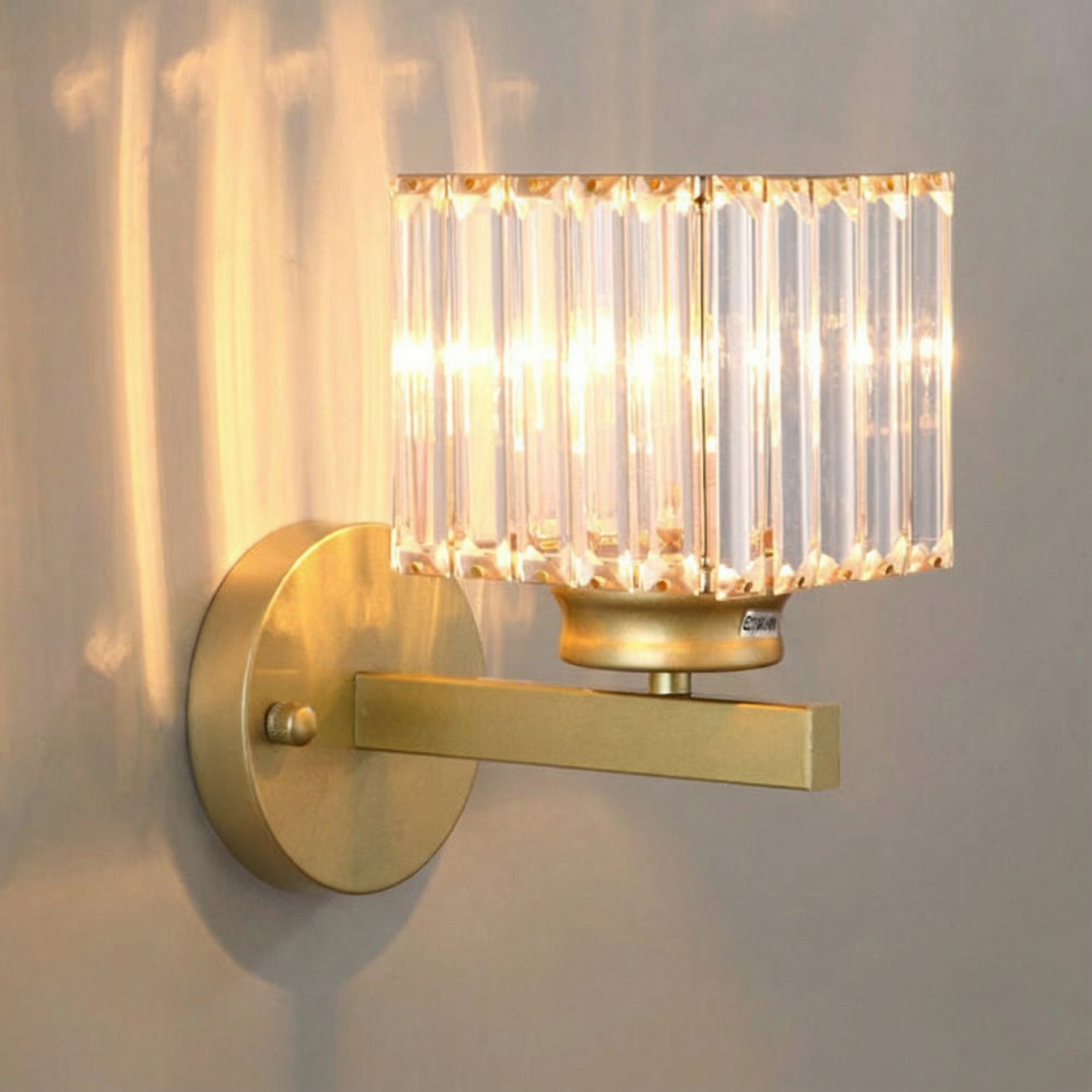 AuraLuxe Crystal Round and Square Wall Light Fixtures