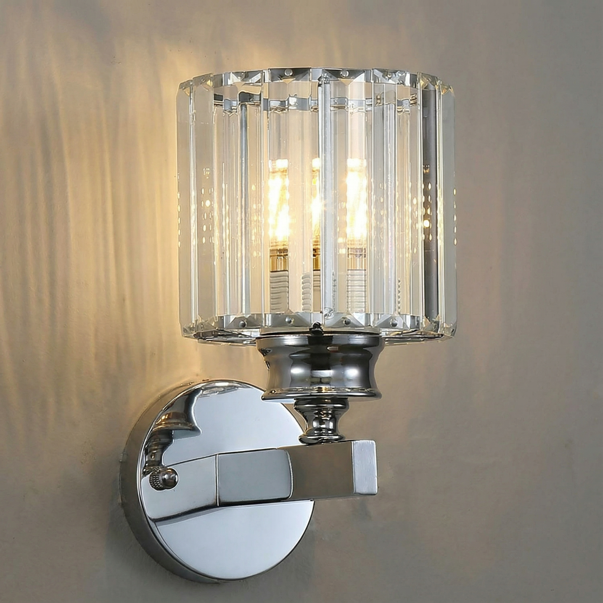 AuraLuxe Crystal Round and Square Wall Light Fixtures