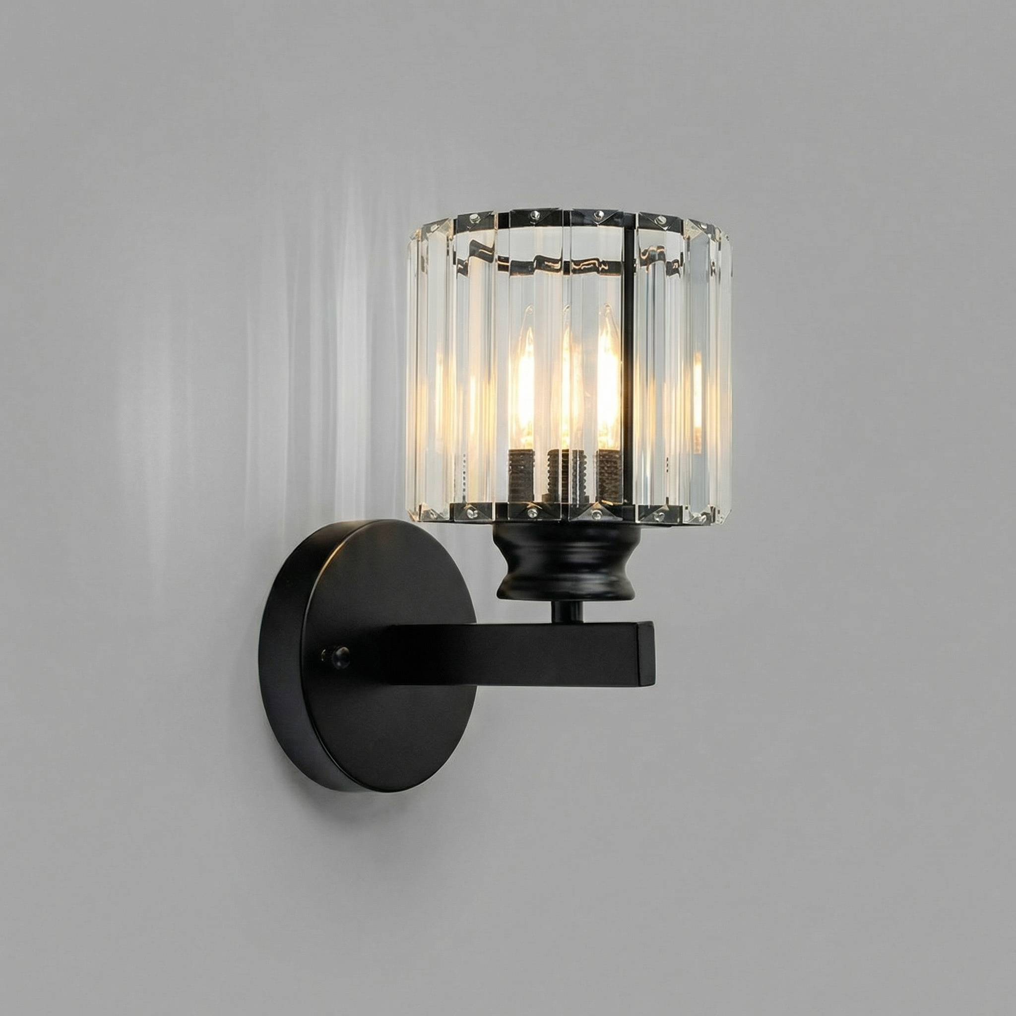 AuraLuxe Crystal Round and Square Wall Light Fixtures