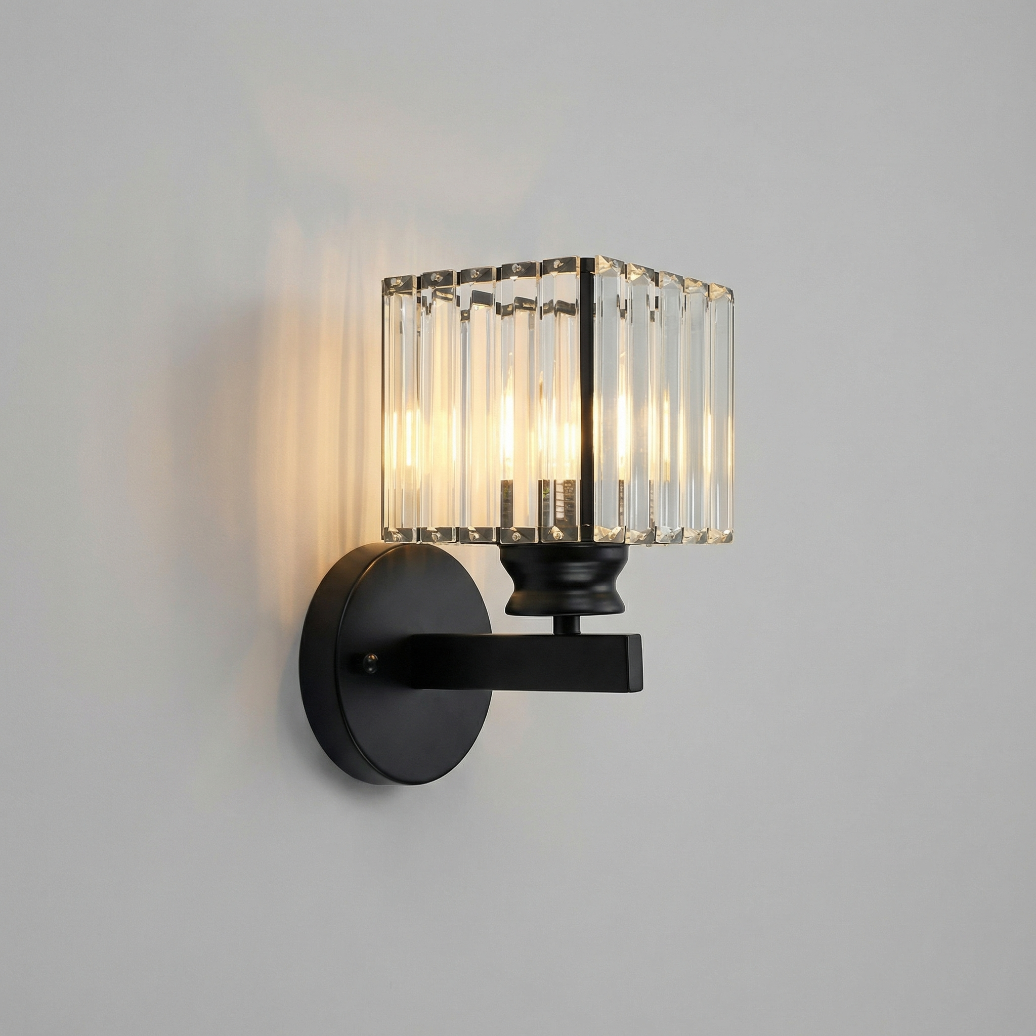AuraLuxe Crystal Round and Square Wall Light Fixtures
