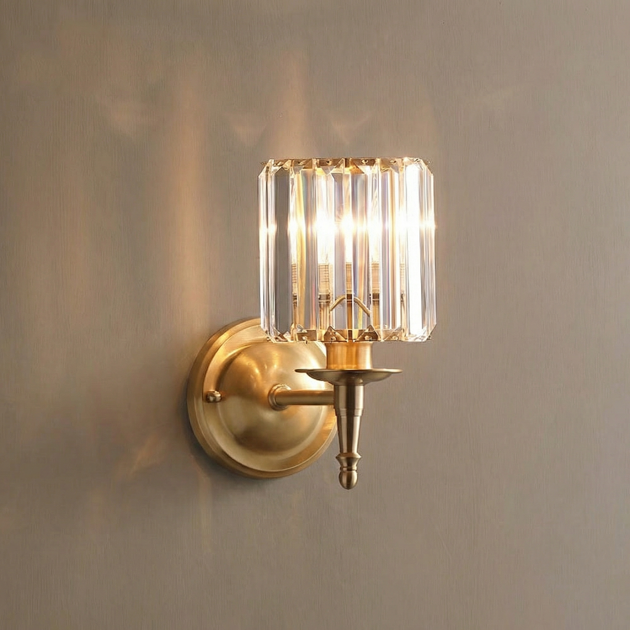 AureliaLuxe Shimmering Brass Wall Sconce Light Fixture