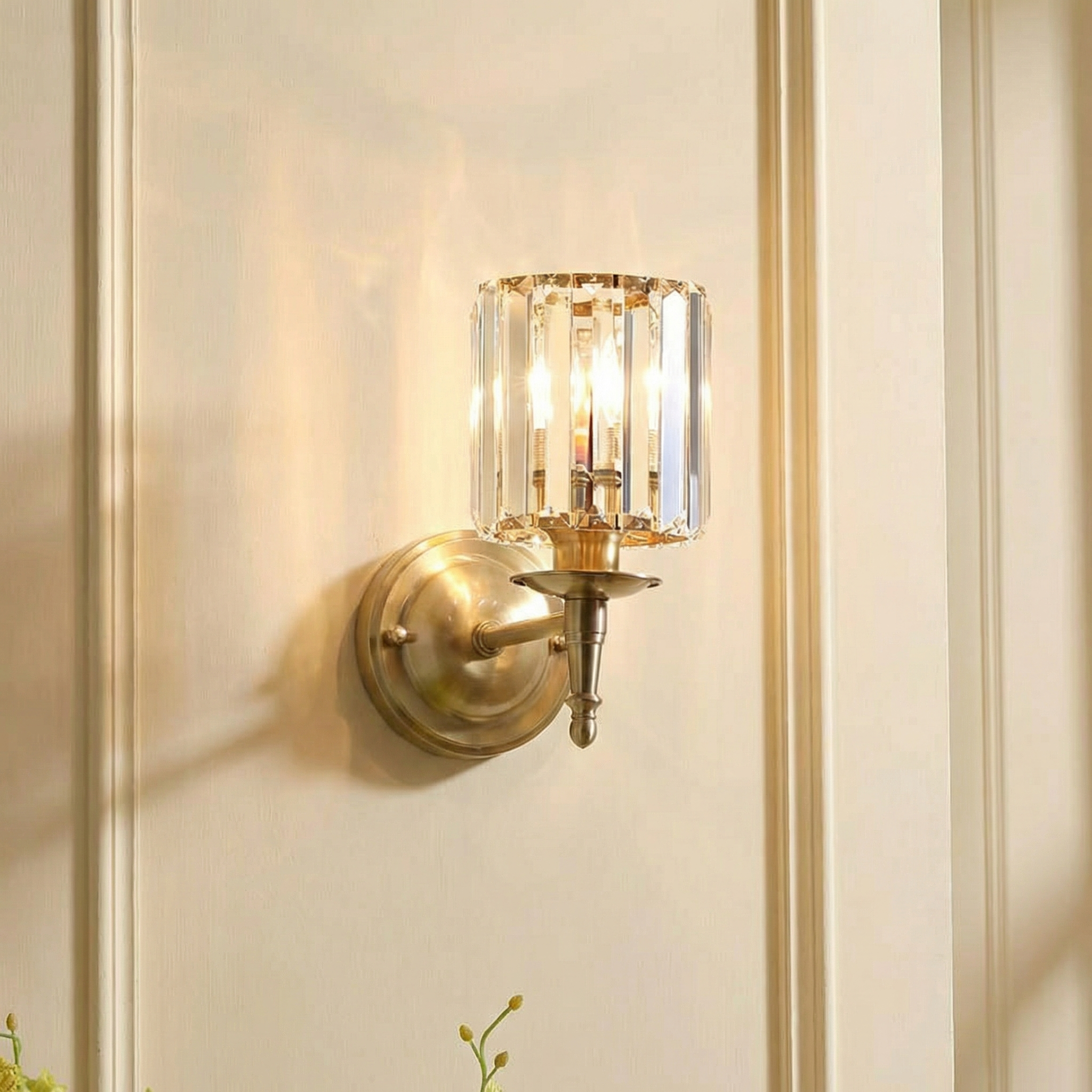 AureliaLuxe Shimmering Brass Wall Sconce Light Fixture