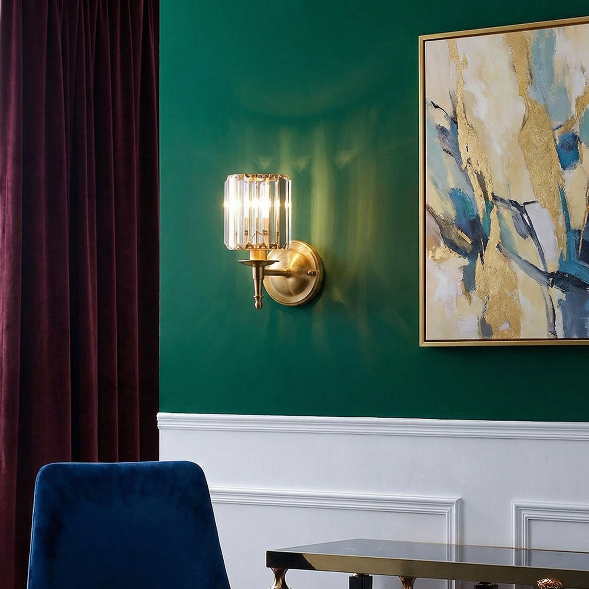 AureliaLuxe Shimmering Brass Wall Sconce Light Fixture