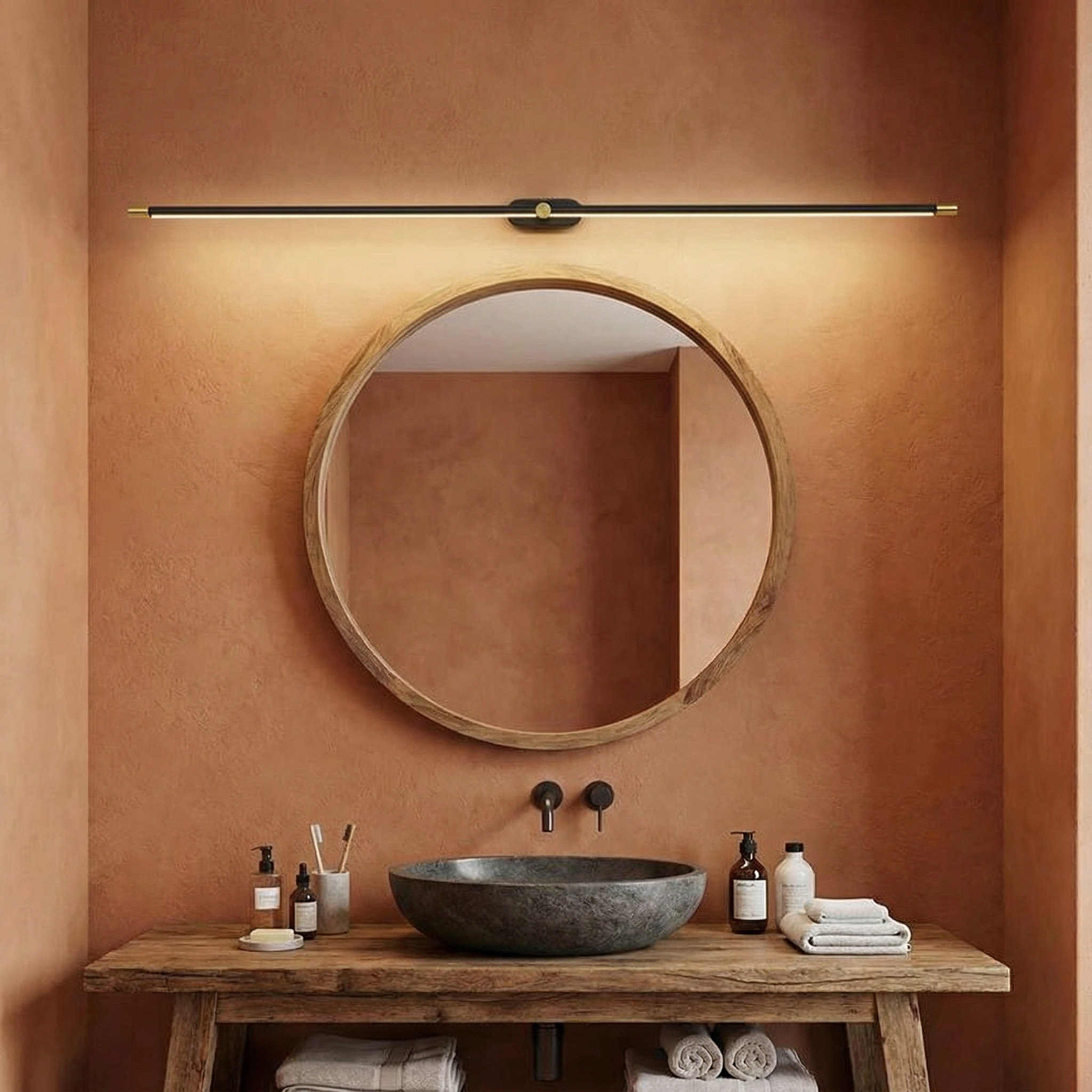 AstraNova Sleek Modern Minimalist Metal Bathroom Wall Light