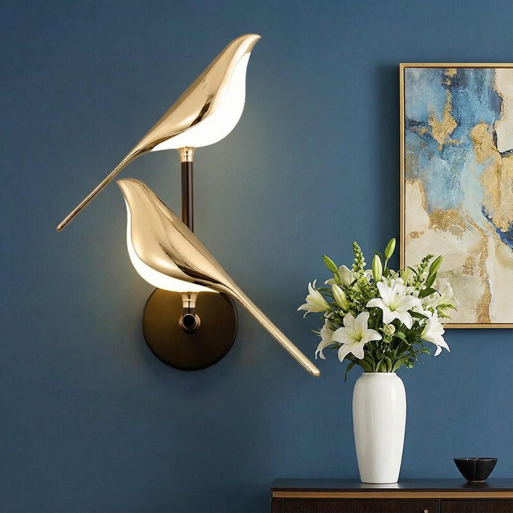 Artistic Bird-Shaped Wall Light With Adjustable LED For Warm Ambience Unique Decor Accent