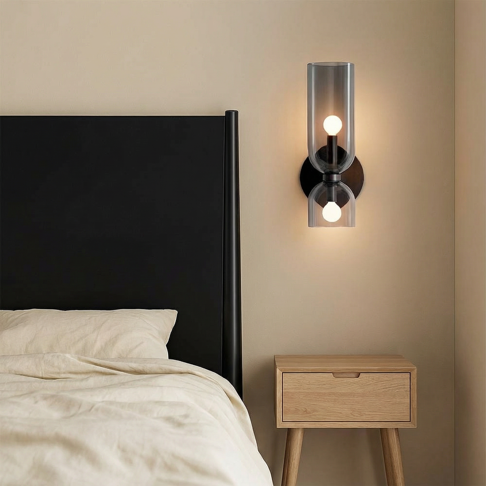 Aplica de perete din sticlă elegantă cu lumină LED blândă pentru săli de mese și baruri