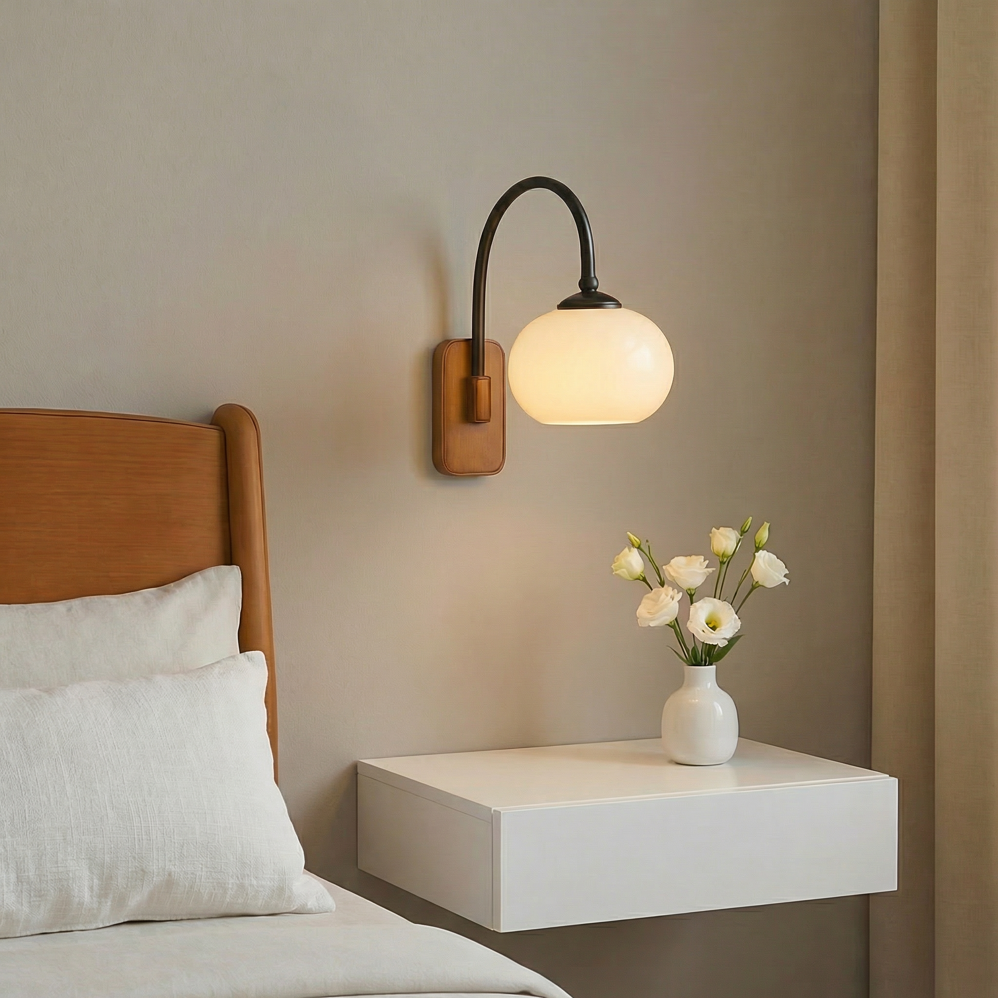 Atria Collection Wall Light Sconce With Rotatable Arm And Warm LED For Modern Elegance