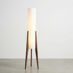 Cedarhaven Walnut Floor Lamp With Integrated LED Bulb Mid Century Modern For Cozy Living Room