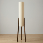 Cedarhaven Walnut Floor Lamp With Integrated LED Bulb Mid Century Modern For Cozy Living Room