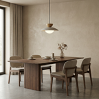 LumaTerra Pendant Light Natural Wood And Glass Kitchen Fixture