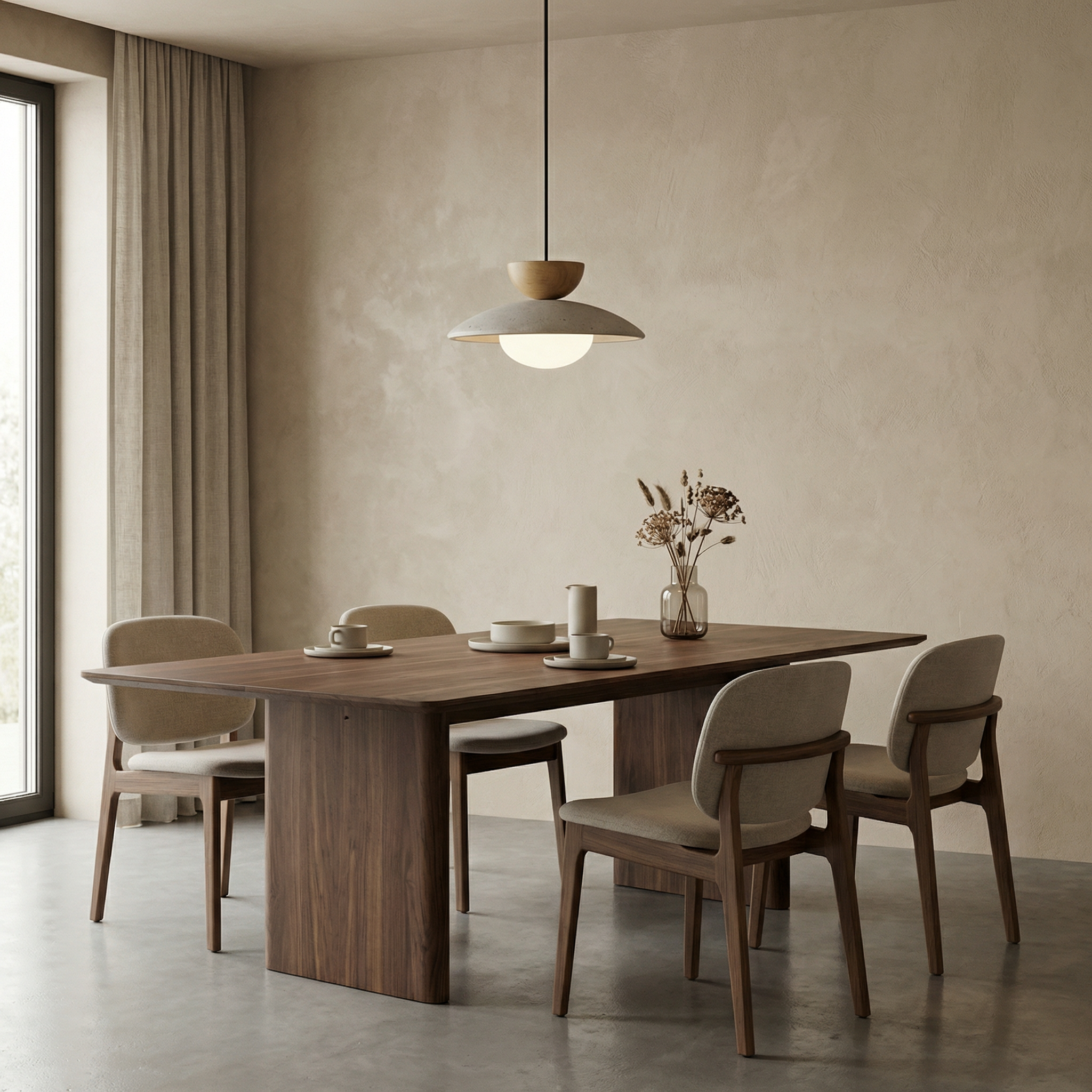 Lampa suspendată LumaTerra din lemn natural și sticlă pentru bucătărie