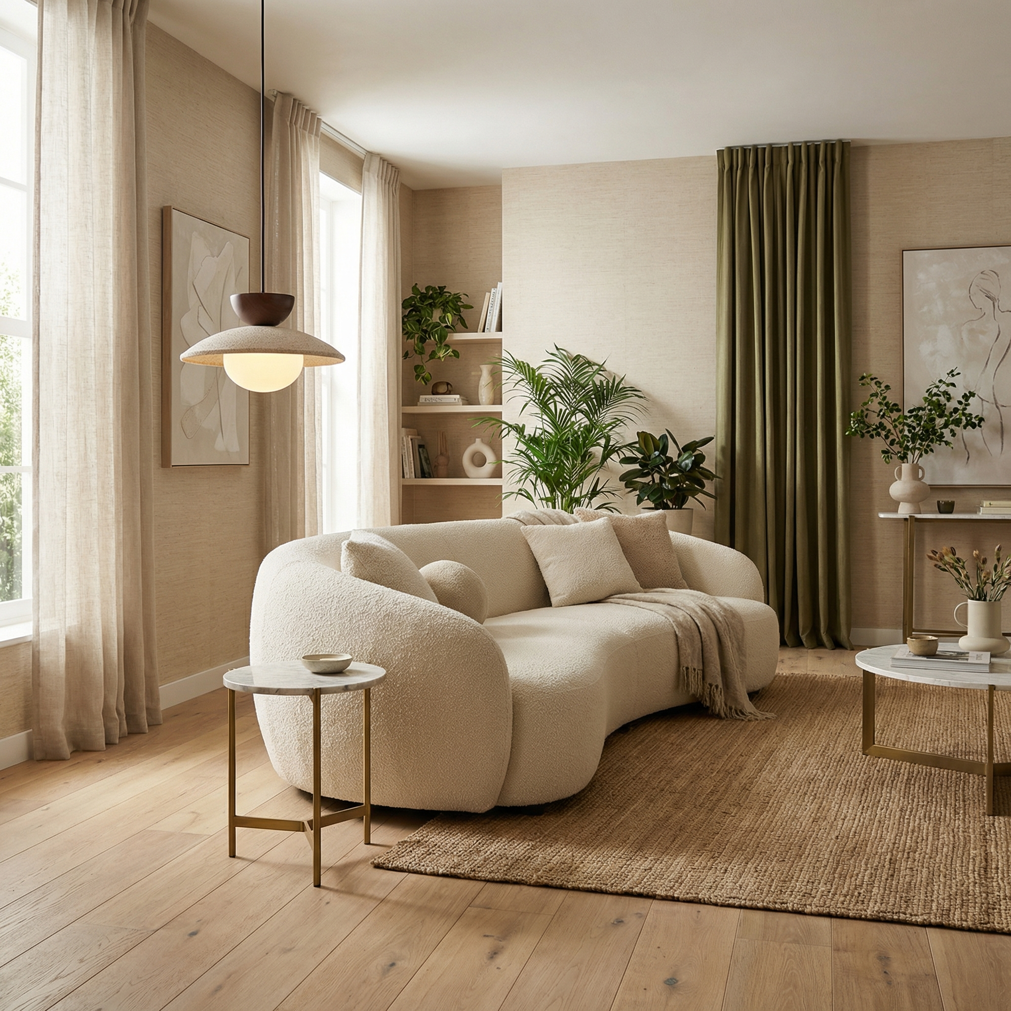 Lampa suspendată LumaTerra din lemn natural și sticlă pentru bucătărie